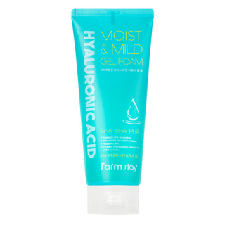 FARM STAY Hyaluronic Acid Moist & Mild Gel Foam - čistící pleťová pěna s kyselinou hyaluronovou a AHA a BHA kyselinami, 200ml