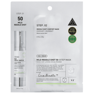 VT COSMETICS Mild Reedle Shot 50 2-Step Mask - dvoufázová  pleťová maska s mikrojehličkami, 1ks