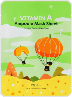 ESFOLIO Vitamin A Ampoule Mask Sheet - omlazující jednorázová pleťová maska s vitamínem A, 1ks