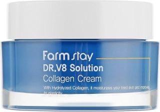 FARM STAY DR.V8 Solution Collagen Cream - anti-aging pleťový krém s rozjasňujícím účinkem, 50ml