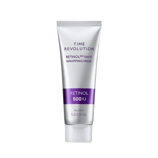 MISSHA Time Revolution Retinol 500 Shot Wrapping Mask - liftingová slupovací pleťová maska s retinolem, 80g
