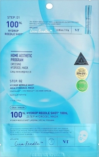 VT COSMETICS Hydrop Reedle Shot 100 2-Step Hydrogel Mask - dvoufázová hydratační hydrogelová pleťová maska s mikrojehličkami, 1ks