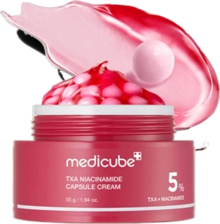 MEDICUBE TXA Niacinamide Capsule Cream - rozjasňující krém v kapslích s niacinamidem, 55g