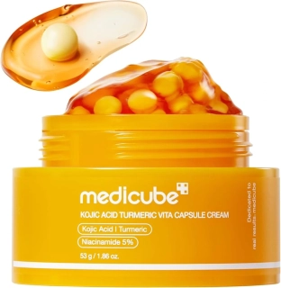 MEDICUBE Kojic Acid Turmeric Vita Capsule Cream - rozjasňující pleťový krém, 53g
