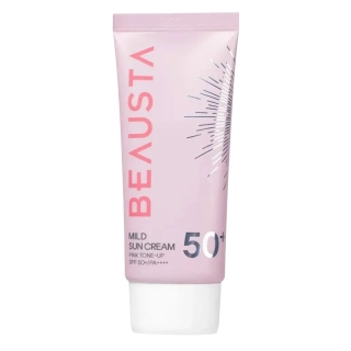 BEAUSTA Mild Sun Cream Pink Tone-Up SPF50+/PA++++ - tónovací opalovací krém, 50ml
