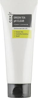 COXIR Green Tea pH Clear Foam Cleanser - zklidňující čistící pěna s extraktem zeleného čaje, 150ml