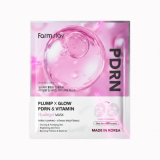 FARM STAY Plump x Glow PDRN & Vitamin Hydrogel Mask - hydratační a rozjasňující pleťová maska s PDRN a vitamíny, 1ks