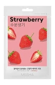 MISSHA Airy Fit Sheet Mask (Strawberry) - hydratační jednorázová pleťová maska s extraktem jahod, 1ks