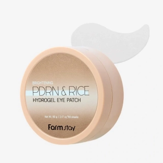 FARM STAY Brightening PDRN & Rice Hydrogel Eye Patch - rozjasňující hydrogelové oční náplasti s extraktem rýže a PDRN, 60ks